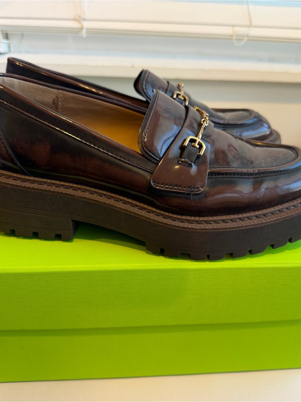 Sam Edelman Chunky Lug Sole Penny Loafers in Dark Brown size 8 - Picture 4 of 8